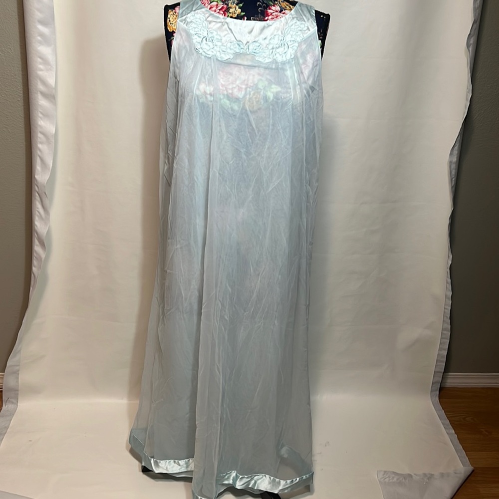 Vintage Soft Blue Lingerie Nightgown - Picture 1 of 7